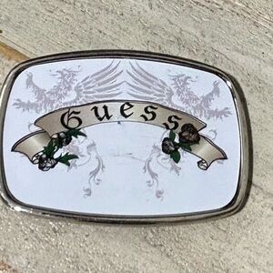 Vintage❤️Guess Silver Belt Buckle-1981